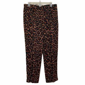 J.Crew Wide Leg High Rise Trousers Size 12 Leopard